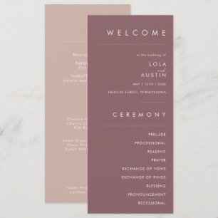 Dusty Boho Programa de Bodas de Oro Rosa y Púrpu