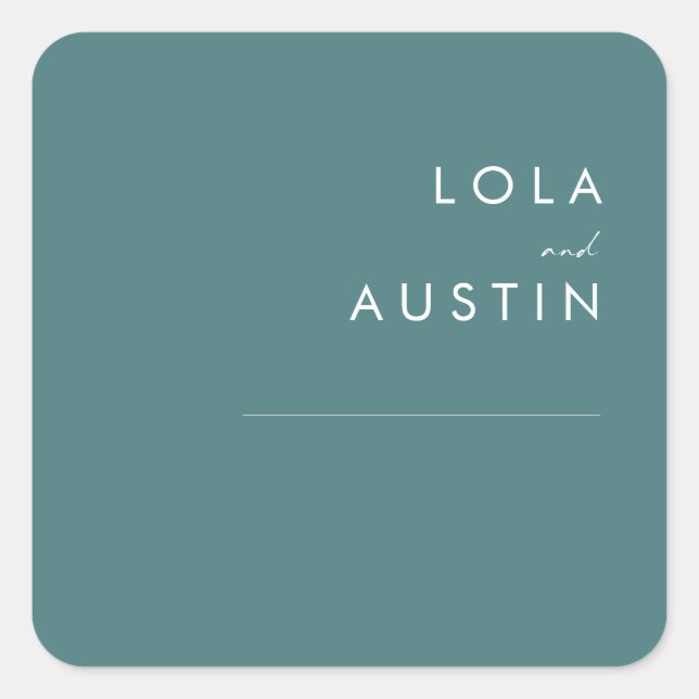 Dusty Boho | Sellos para sobres Bodas verdes (Anverso)