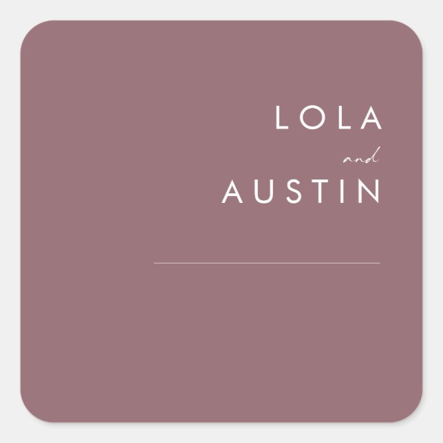 Dusty Boho | Sellos para sobres de Boda morado (Anverso)