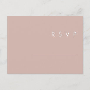 Dusty Boho Tarjeta postal RSVP de boda Rosa y pú