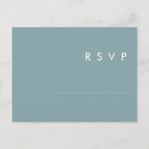 Dusty Boho Tarjeta postal RSVP de la boda azul y