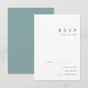 Dusty Boho Tarjeta RSVP azul y verde