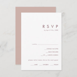Dusty Boho   Tarjeta RSVP de selección de menú Ros