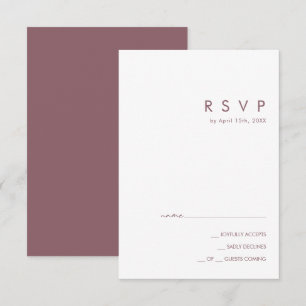 Dusty Boho   Tarjeta RSVP púrpura