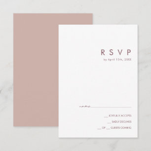 Dusty Boho Tarjeta RSVP Rosa y púrpura