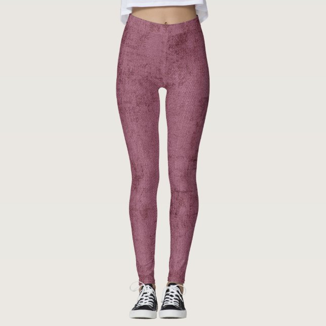Dusty Deep Rose Suede Women's Leggings  (Anverso)