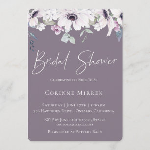 Dusty Garden Floral Bridal Shower Invitación