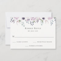 Dusty Garden Floral Wedding Tarjeta RSVP