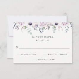 Dusty Garden Floral Wedding Tarjeta RSVP