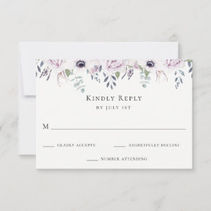 Dusty Garden Floral Wedding Tarjeta RSVP