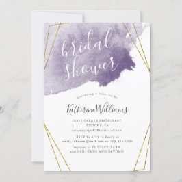 Dusty Gold y Purple ceremonia Bridal Shower Invita