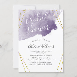 Dusty Gold y Purple ceremonia Bridal Shower Invita