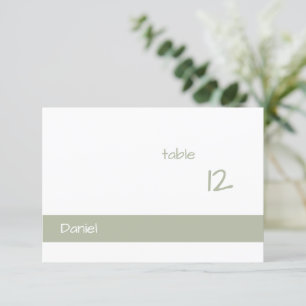 Dusty Green Minimalista Moderno Place Card