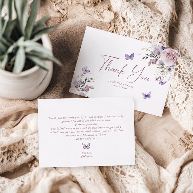 Dusty Mauve Floral Butterfly - Tarjeta (Subido por el creador)