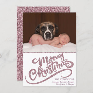 Dusty Mauve Rosa Rosa Merry Navidad Moderna foto