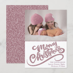 Dusty Mauve Rosa Rosa Merry Navidad Moderna foto