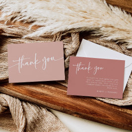 Dusty Pink Gracias Tarjeta Moderna Chica Minimalis