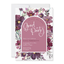 Dusty Pink Mauve Wildflowers Invitación a la fiest