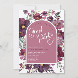 Dusty Pink Mauve Wildflowers Invitación a la fiest