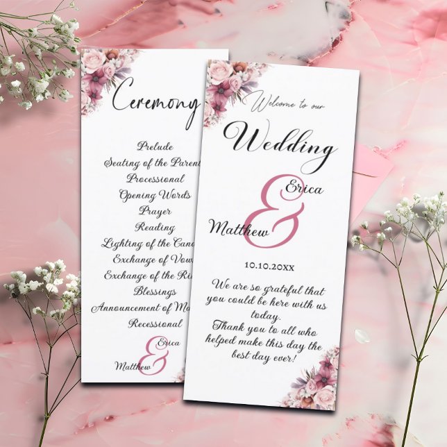 Dusty Pink Moderno Script Boda Ceremony (Subido por el creador)