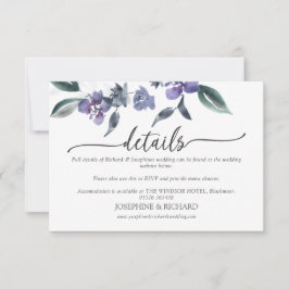 Dusty Purple Floral Garden Boda - Tarjeta de detal