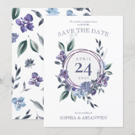 Dusty Purple jardín floral Invitación a la boda