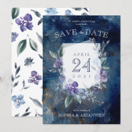 Dusty Purple jardín floral Invitación a la boda