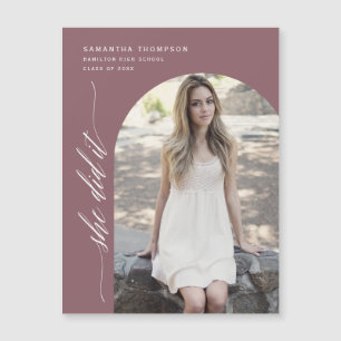 Dusty Purple Lo Hizo Arch Photo Graduate Magnet