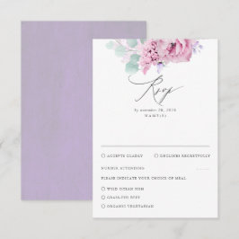 Dusty Purple Pink Floral Wedding RSVP
