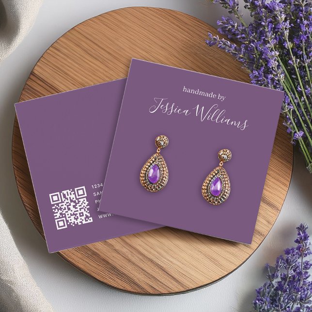 Dusty Purple Púrpura Moderno Código QR Tarjeta de  (Subido por el creador)