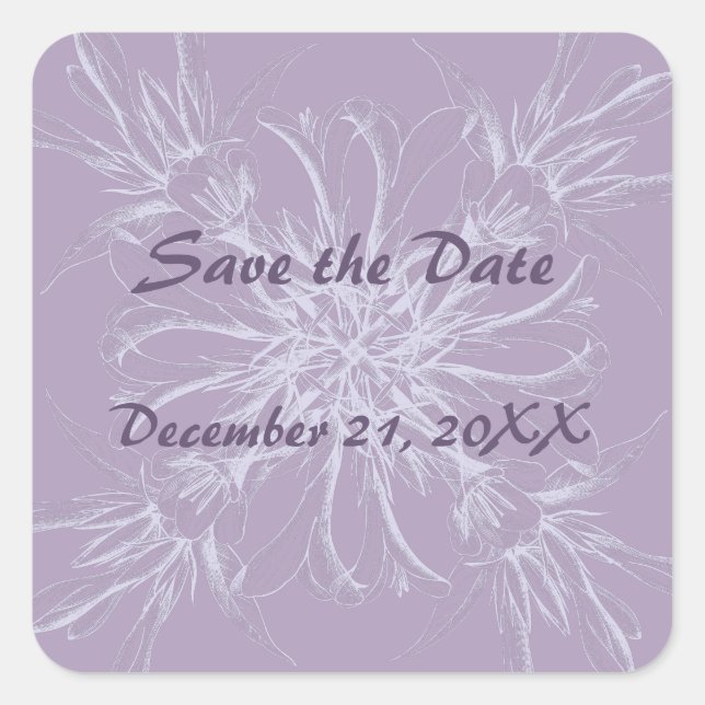 Dusty Purple Save the Date Pegatinas (Anverso)