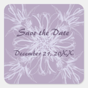 Dusty Purple Save the Date Pegatinas