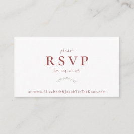 Dusty Red Berries y hojas Tarjeta RSVP de boda