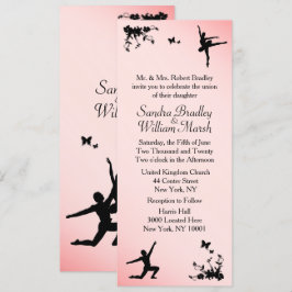 Dusty Rosa Ballet Dance Wedding Invitación