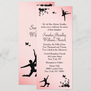 Dusty Rosa Ballet Dance Wedding Invitación
