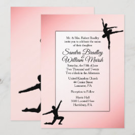 Dusty Rosa Ballet Dance Wedding Invitación