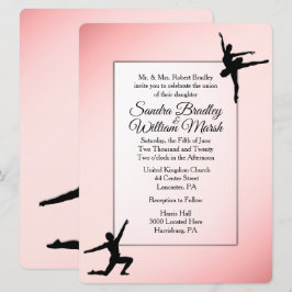 Dusty Rosa Ballet Dance Wedding Invitación