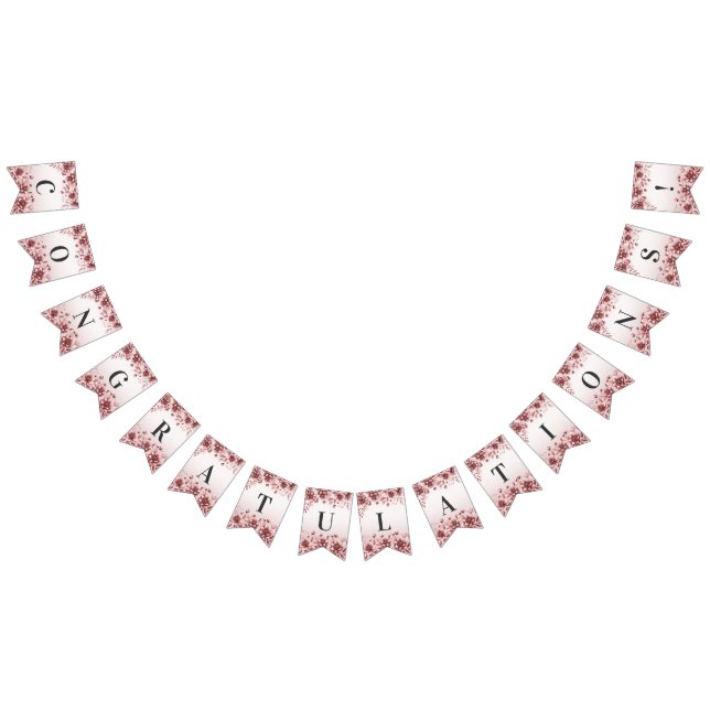 Dusty Rosa Bandera de Bunting Floral (Todo)