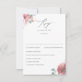Dusty Rosa Boda Floral RSVP