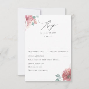 Dusty Rosa Boda Floral RSVP