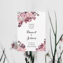 Dusty Rosa Borgoña Invitación a la boda