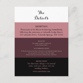 Dusty Rosa Burgundy Boda tarjeta de detalles