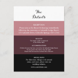 Dusty Rosa Burgundy Boda tarjeta de detalles