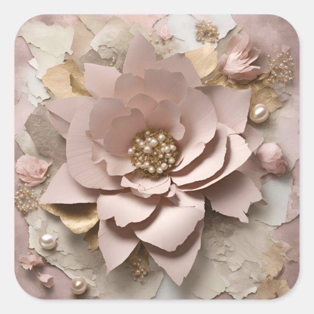 Dusty Rosa Floral - Pegatina (Anverso)