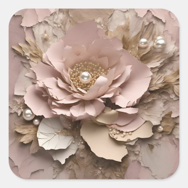 Dusty Rosa Floral - Pegatina (Anverso)