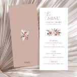 Dusty Rosa Pampas Boho Boda Menú<br><div class="desc">Duste Rosa Pampas Boho Menú Boda - Carta boda de moda en tonos rosas y neutros,  con césped elegante de pampas y acentos florales. Completa su configuración de mesa boho con estilo botánico.</div>