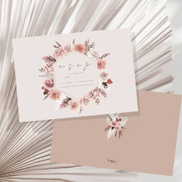 Dusty Rosa Pampas Boho Wedding RSVP
