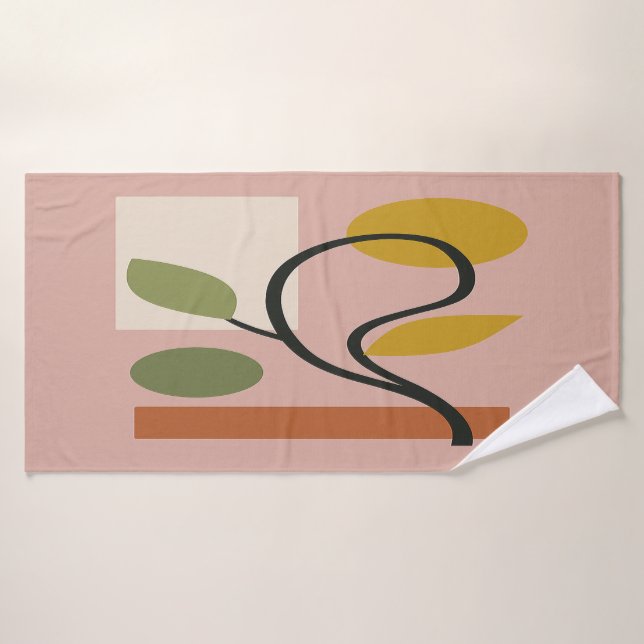 Dusty Rose Contemporary Geometric  (Toalla de baño)