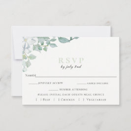 Dusty Sage Boda Botánica Tarjeta RSVP