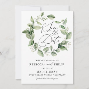 Dusty Sage Green Wedding Salva La Tarjeta De Fecha